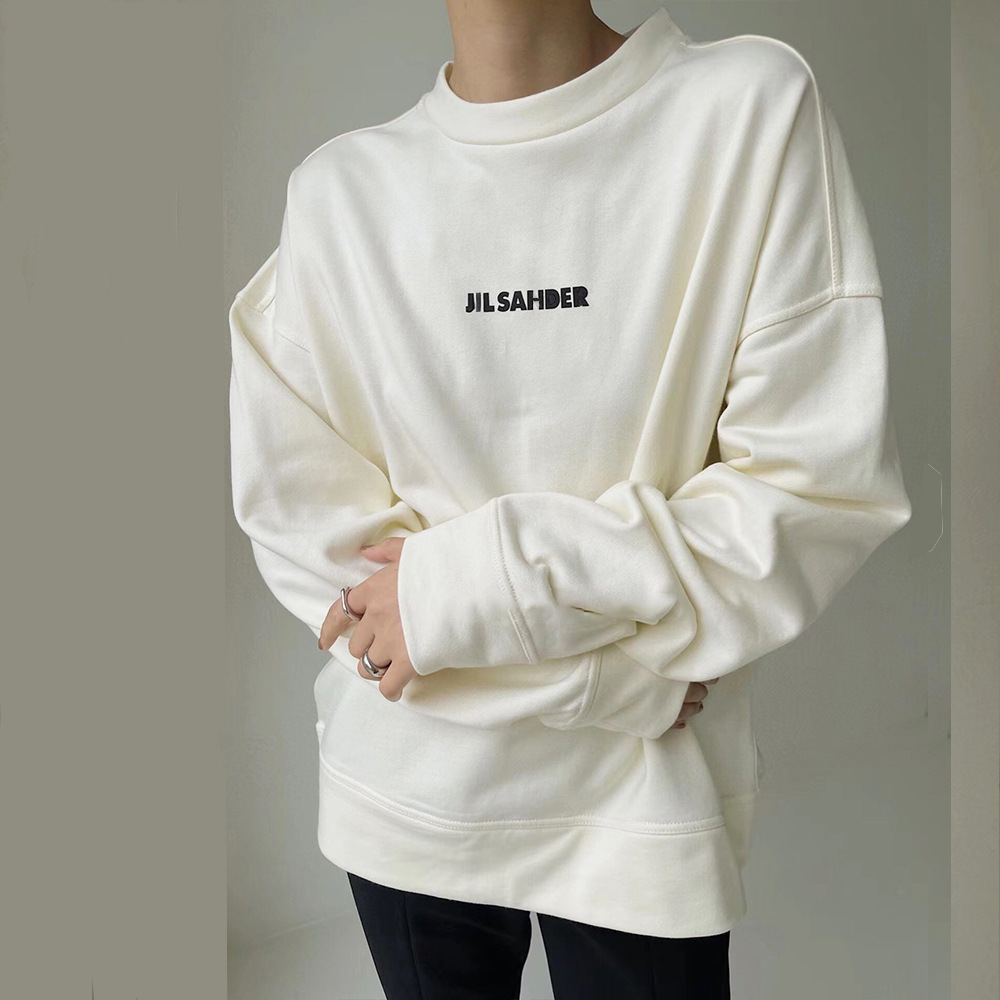 正确版jil sander error卫衣简约小字母logo百搭宽松卫衣情侣款