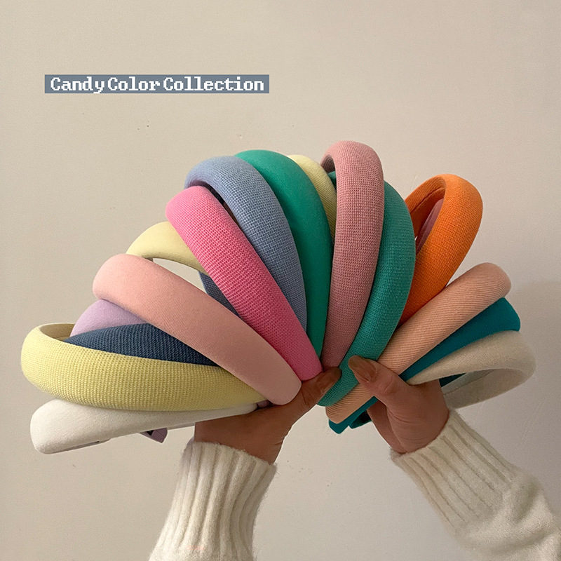 Face Wash Hair Bands High-Grade Wide-Brimmed Sponge Headband Korean Simple Temperamental Headband High Skull Top Hairband Wholesale Headdress