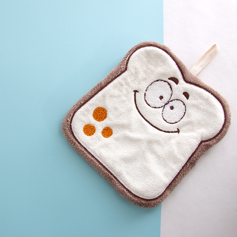 卡通抹布新款可爱挂式珊瑚绒擦手巾少女心儿童吸水速干加厚手帕