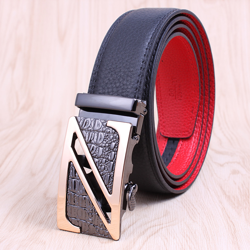 Birth Year Belt Men's Wholesale Genuine Leather High-End First Layer Cowhide Pant Belt Automatic Buckle Wedding Gift Belt Men's