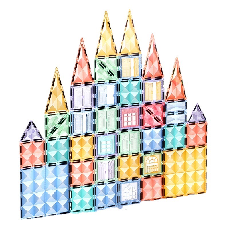 Kebo New Color Diamond Surface Asterism Colored Window Magnetic Sheet Magnetic Assembling Educational Building Blocks Children's Toys Scrap