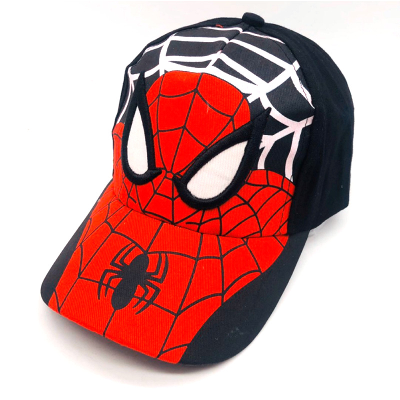 Cross-Border European and American Cartoon Spider Embroidery Baseball Cap 2-8 Years Old Children's Peaked Cap Children Outdoor Sun Protection Sun Hat
