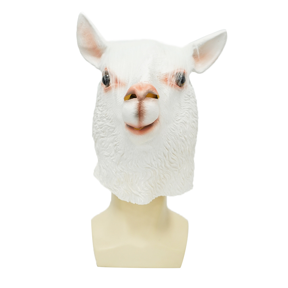 Holiday Atmosphere Humor Funny Animal Headgear Party Funny Webcast Props God Beast Alpaca Latex Mask
