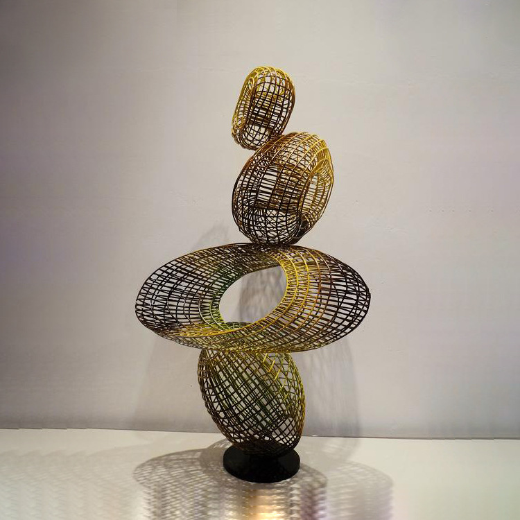 金属铁线抽象雕塑 多齿创意金属摆件 样板房酒吧售楼处金属艺术品