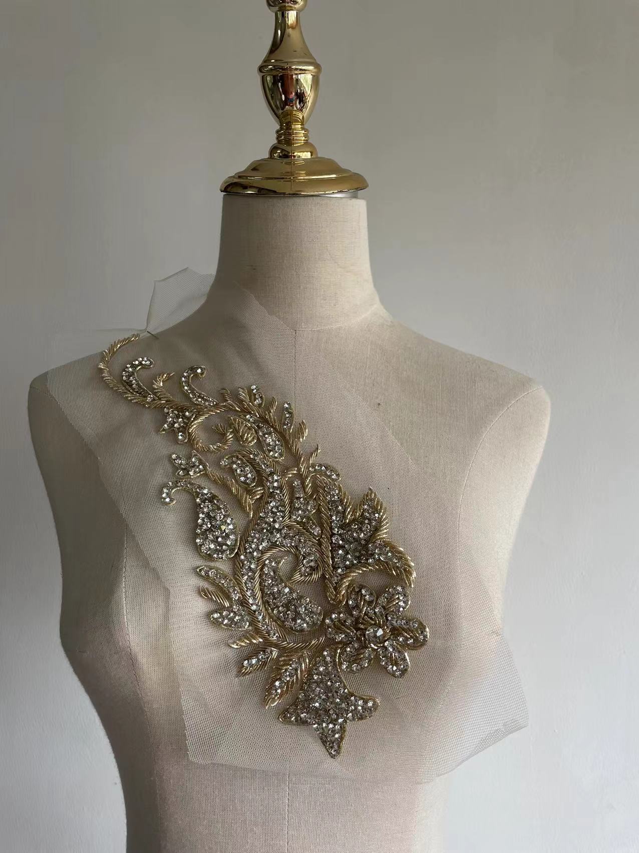 法绣手工立体花朵布贴 钉珠水钻刺绣印度丝-阿里巴巴