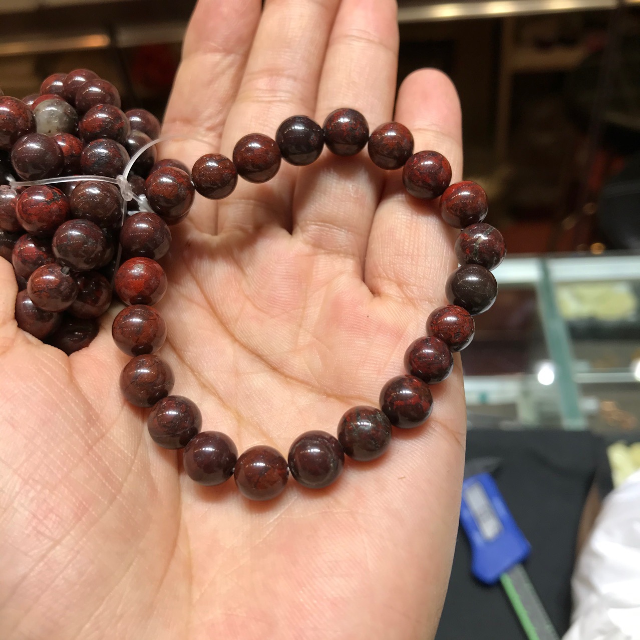 天然陨石红伊丁手链陨石原石红伊丁手串手链批发直播福利款