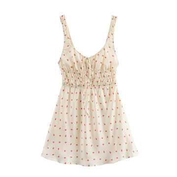 跨境欧美风夏季女装新款花朵印花丝缎质感迷你连衣裙3120015-阿里巴巴