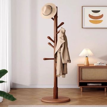 实木衣架落地卧室落地挂衣架家用挂衣置物架衣服挂架挂衣杆衣帽架