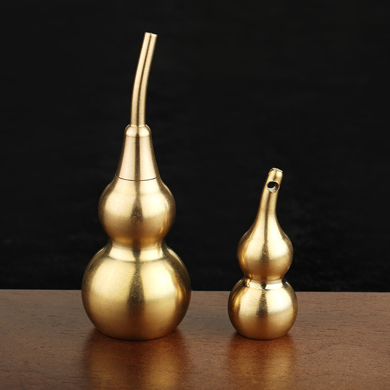 铜葫芦摆件摆件工艺品纯铜挂件客厅店铺招財开盖空心办公家居饰品