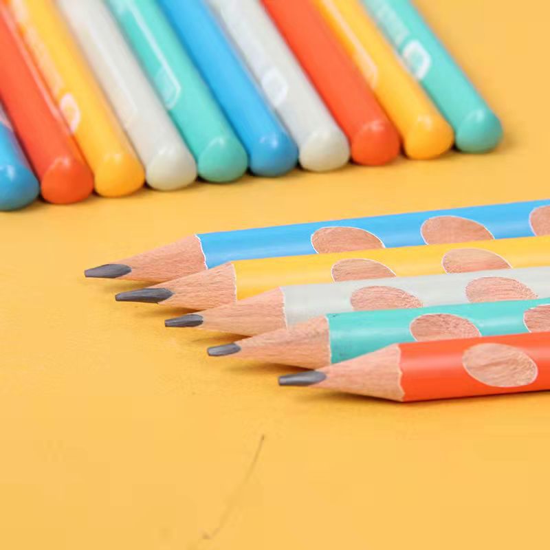 Benbeier HB Pencil Macaron Color Groove Pencil Log Non-Toxic Writing Smooth Correct Grip Position Special for Lettering, Etc.