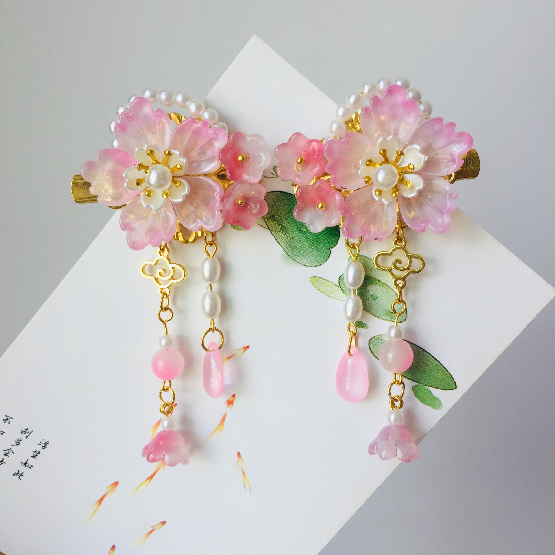 汉服头饰女儿童中国风步摇流苏发卡女童超仙公主古装花朵发夹头饰