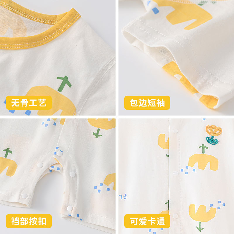 Baby Jumpsuit Summer Thin Baby Short Sleeve Outwear Cotton Toddler Jumpsuit Romper Newborn Pajamas Baby Clothes