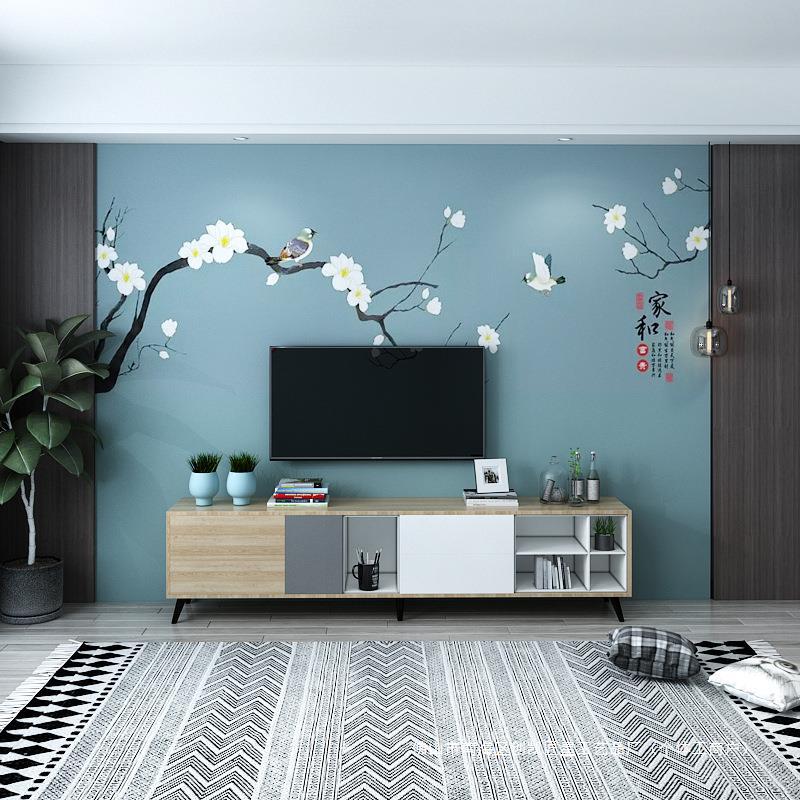 卧室新中式墙布和万事兴电视背景墙影视装饰壁画客厅墙纸无缝墙家