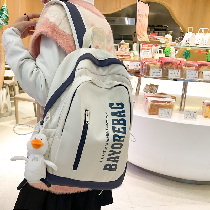 Schoolbag Female Junior High School Student Ins Japanese Backpack Versatile Simple Large-Capacity Crossbody Bag New Student Backpack