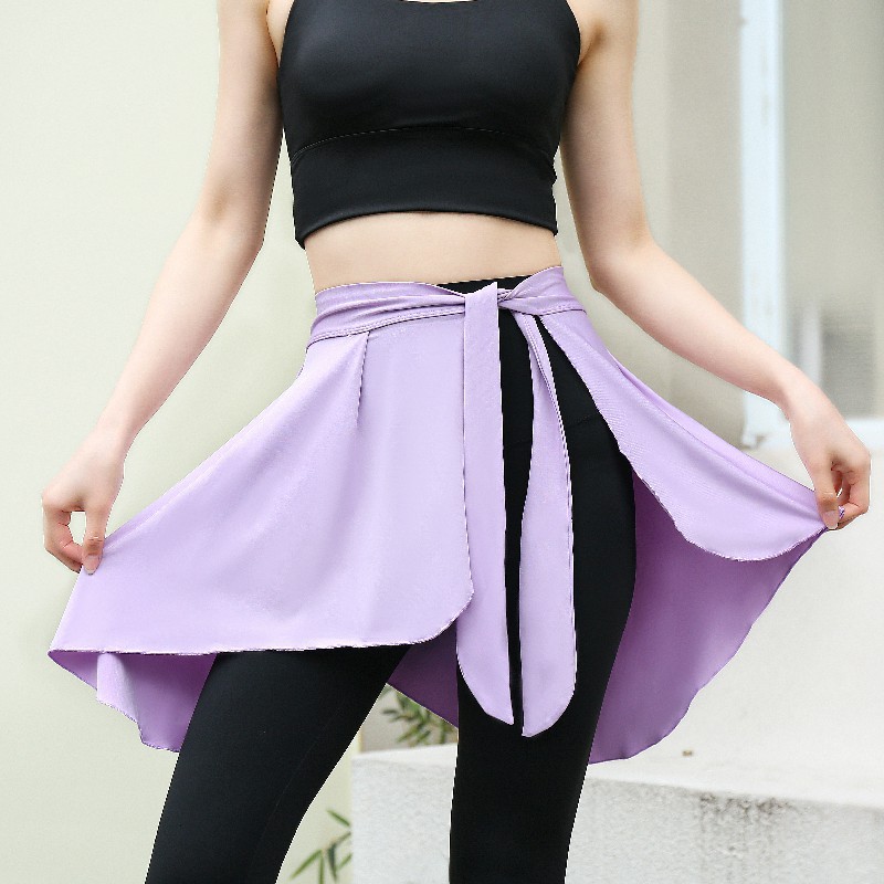 One-Piece Fart Curtain Sports Yoga Skirts Strap One-Piece Skirt Dance Anti-Exposure Fitness Running Cover Hip Scarf Spot