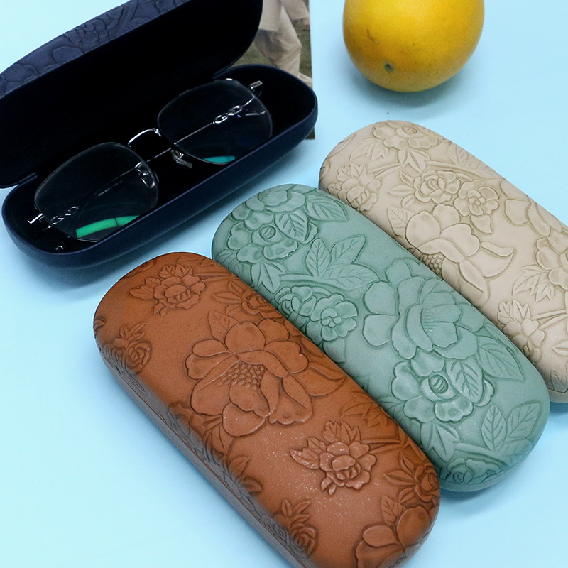 Factory Customized Polyurethane Glasses Case High-Grade Anti-Pressure Drop-Resistant Storage Box Myopia Glasses Sunglasses Sunglasses Box Customization