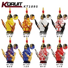 科睿KT1095中国古代清朝八旗清军人仔模型儿童拼装积木玩具袋装