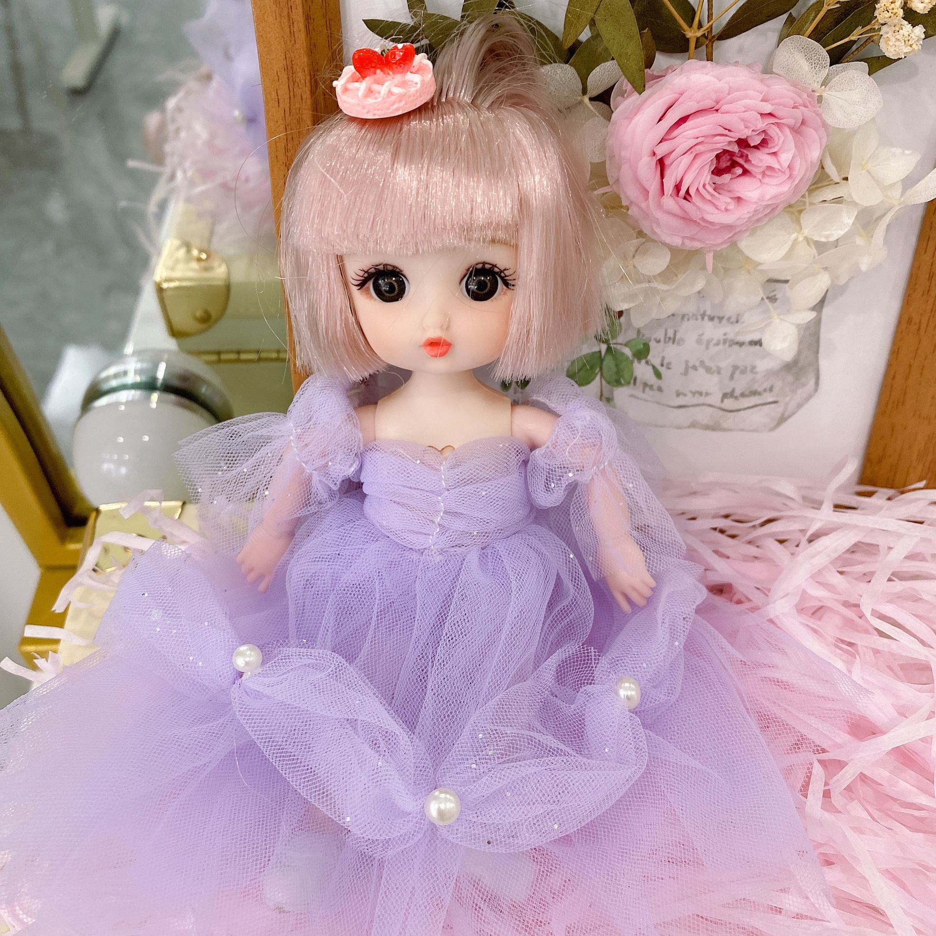 7成交277个原创16cm可爱巴比娃娃多关节bjd娃娃手伴公仔摆件玩具洋
