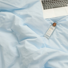 TAGL奶油色柔软水洗棉四件套纯色裸睡被套床单少女心床上