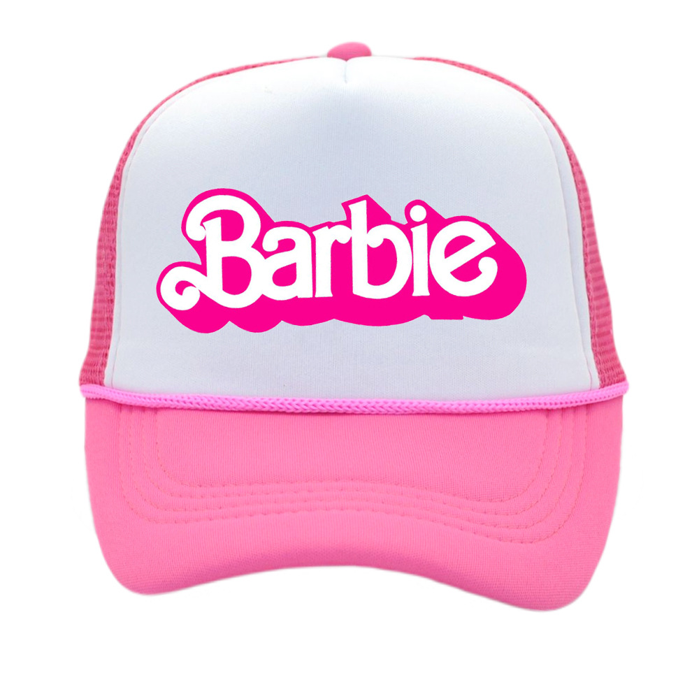 Cross-Border Barbie Pink Parent-Child Baseball Cap Summer Beach Female Sun Hat Girlfriends Party Sponge Mesh Hat Wholesale