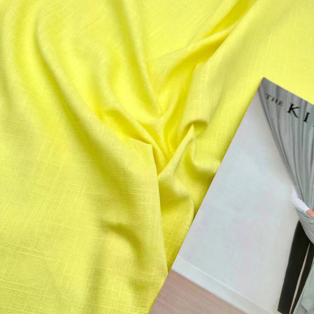 12支麻粘亚麻人棉混纺梭织面料190克连衣裙西装外套布料现货供应2