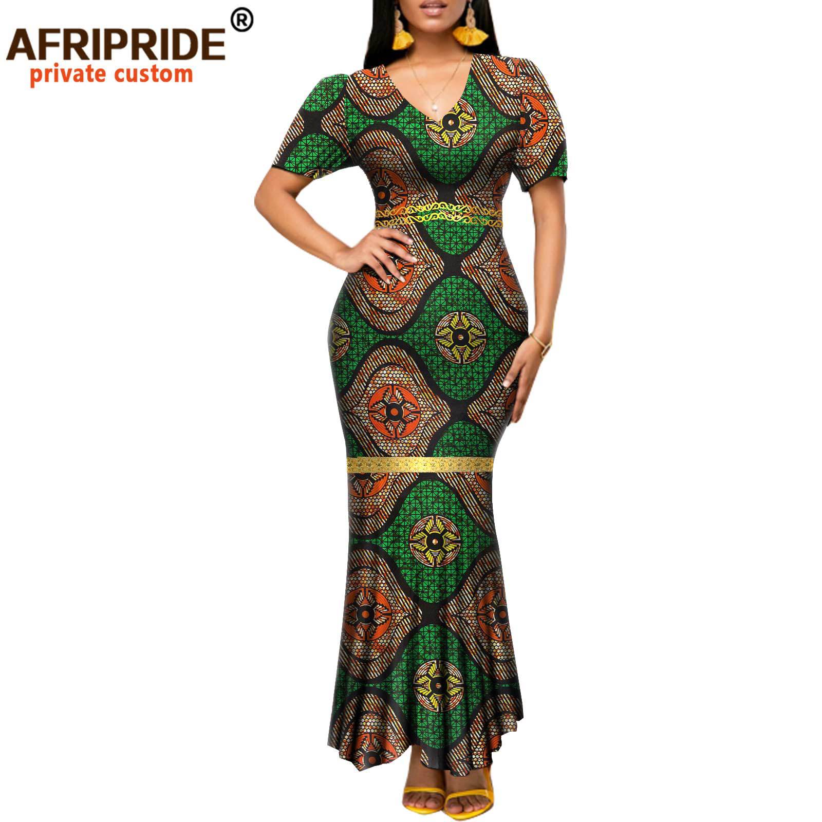 Foreign Trade Africa Duplex Printing Cotton Batik Fashion Large Size Women's Dress Afripride 2125025