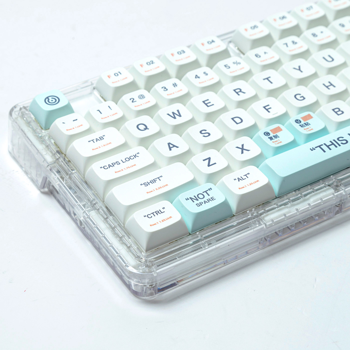 适用透明75配列gasket成品机械键盘有线三模套件rgb麻将音静音水