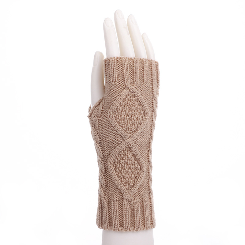 Men's Winter Korean-Style Fashionable Men's Half Finger Warm Fashionable Half Finger Open Finger Student Short Wool Fingerless Gloves