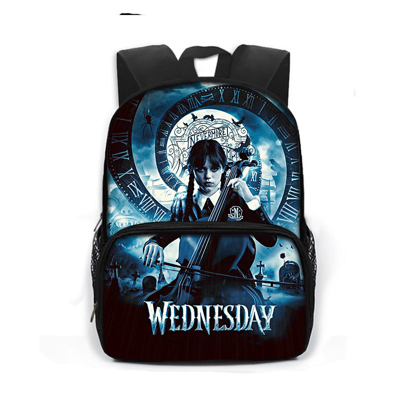 2023 New Wednesday Addams Primary School Student Schoolbag Polyester Backpack Wednesday Children Backpack