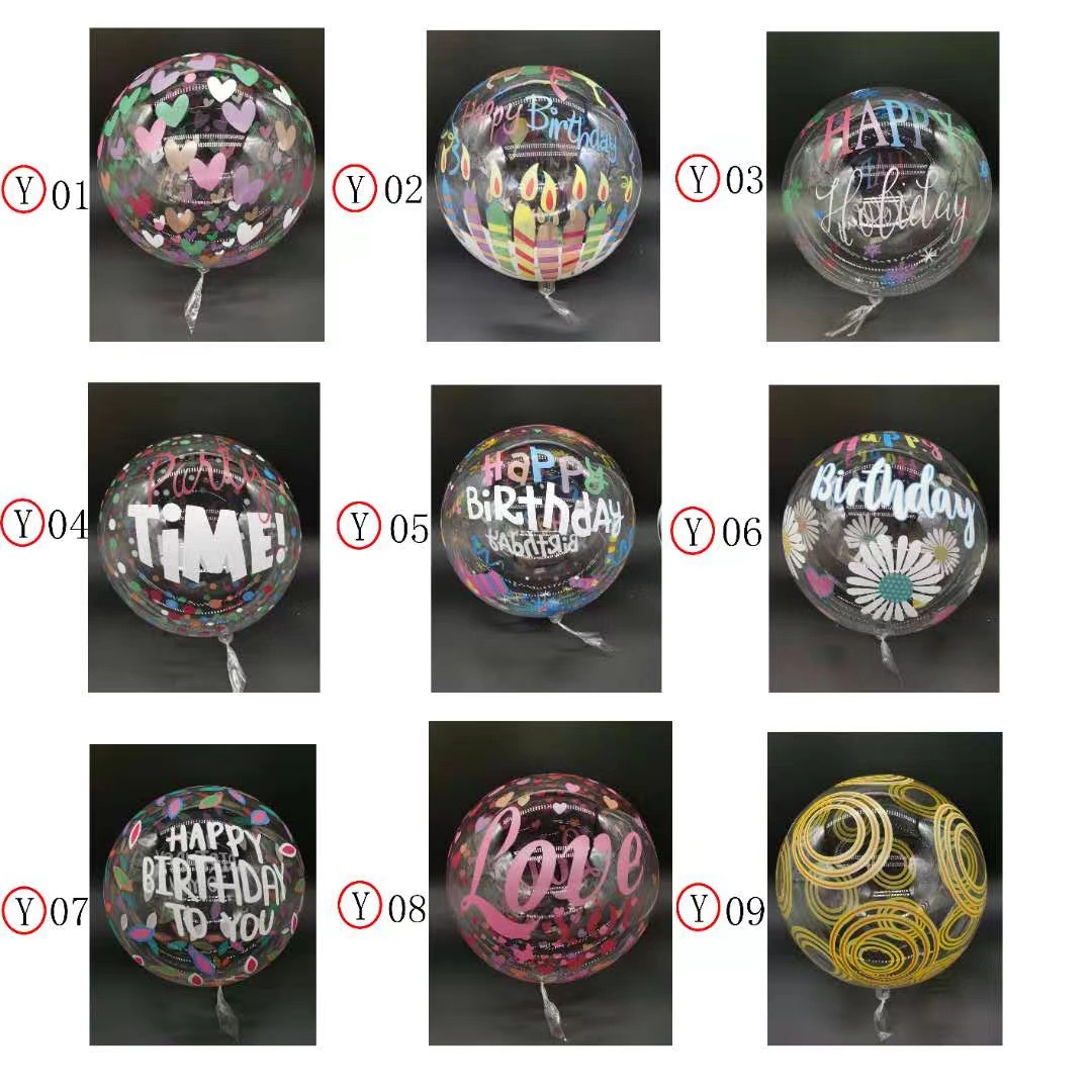 Bounce Ball Leather Wholesale Internet Celebrity Transparent Flash Wave Balloon 20-Inch Cartoon Color Printing Luminous Bounce Ball