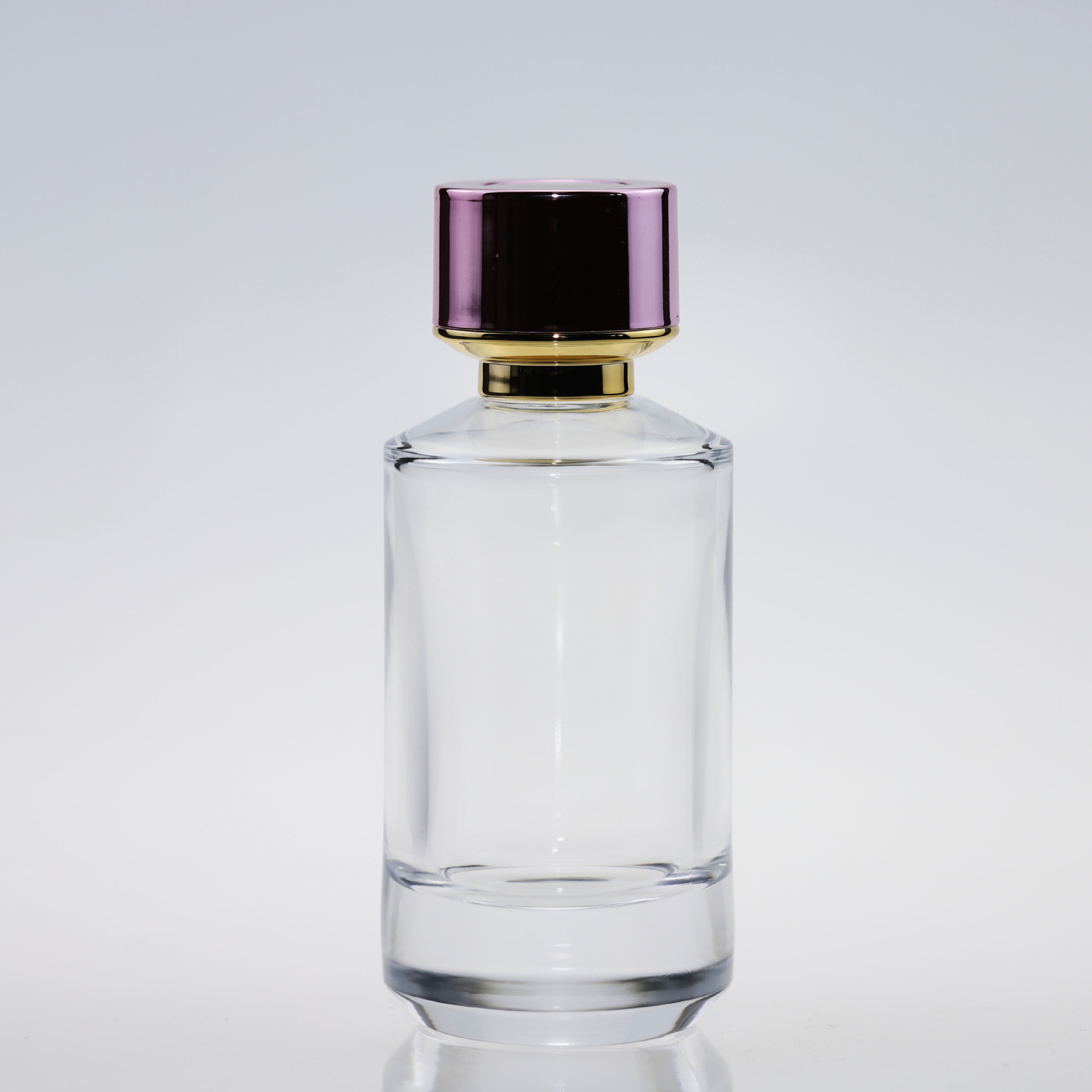 工厂供应款圆柱形玻璃香水瓶100ml卡口斜肩喷雾瓶喷色玻璃瓶