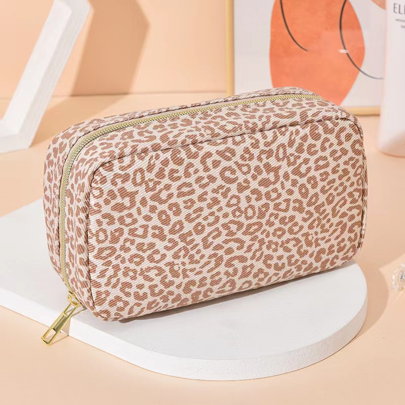 Large Capacity Portable Cosmetic Bag Soft Leather Zip Travel Storage Bag Small Bag Foreign Trade Multi-Functional Handbag Wholesale