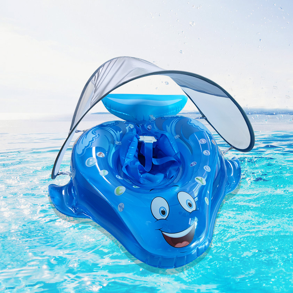 New Style Inflatable Float Baby Baby Buoy Children's Underarm Swimming Ring Sunshade Seat Ring Swim Ring Children's Collar