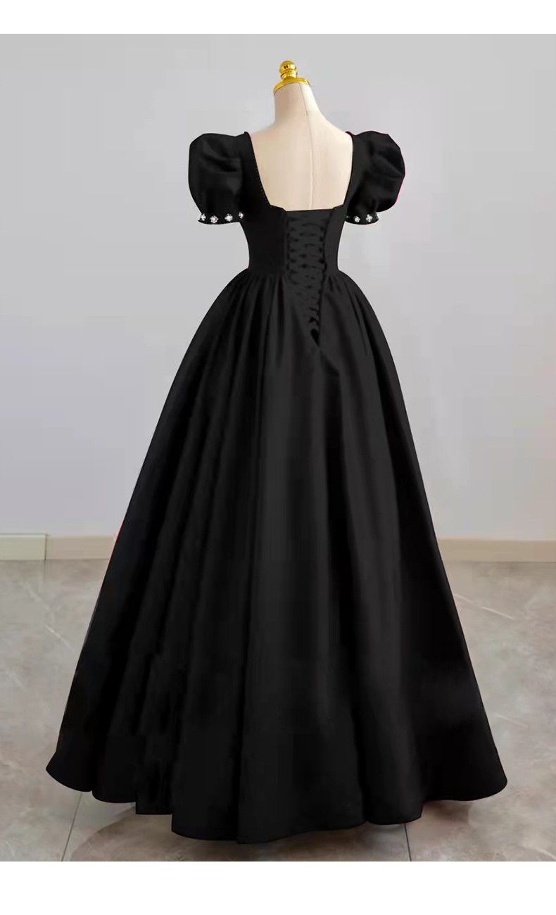 黑色晚礼服新款2021爆款法式高级感小众轻奢高端赫本主持人女长款