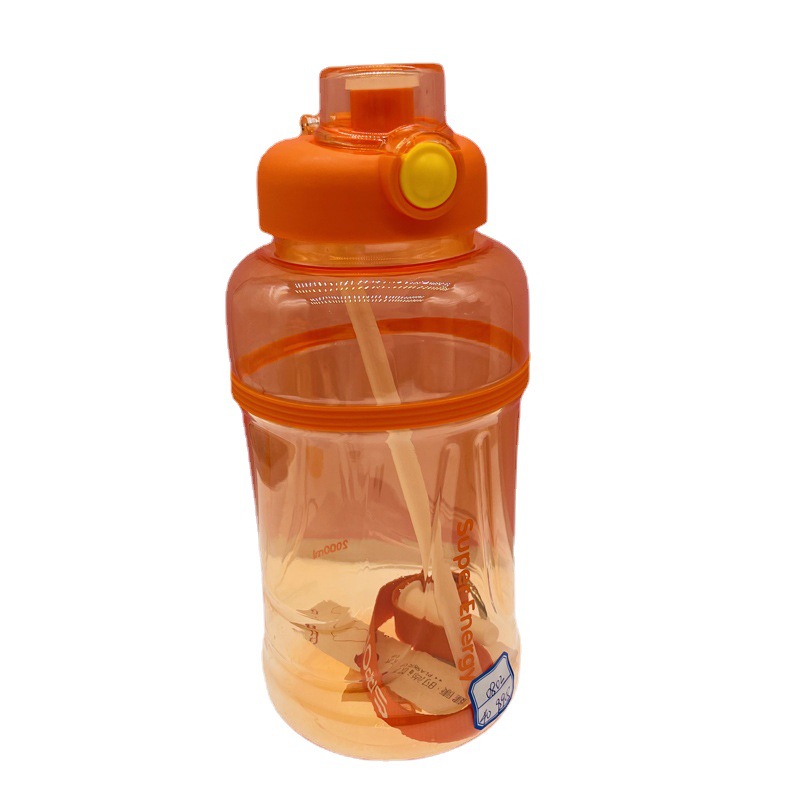 Sports Fitness Straw Sports Bottle Oversized Large Capacity 2000ml Portable Summer Water Cup Male Kettle Water Bottle