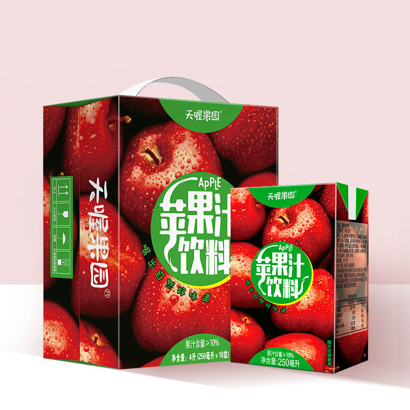 天喔果园苹果汁250ml*16盒 礼盒装送礼果汁果味饮料整箱大量批发