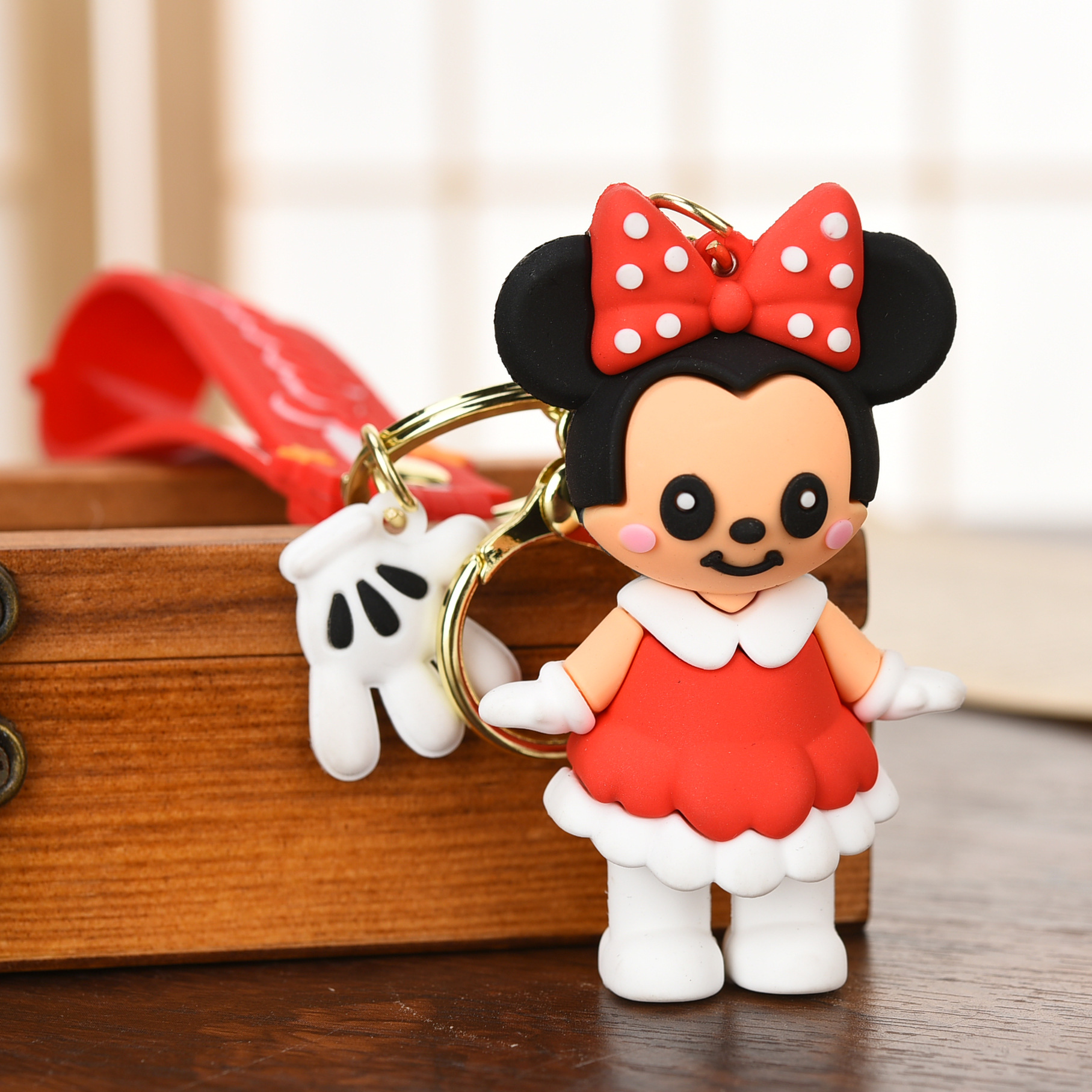 新款可爱米妮米奇情侣包包钥匙扣挂饰卡通硅胶潮流汽车钥匙链配饰