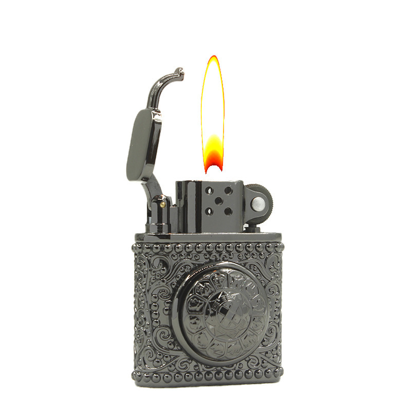 创意幸运转轮十二生肖旋转充气砂轮明火打火机公司礼品定制dc1804
