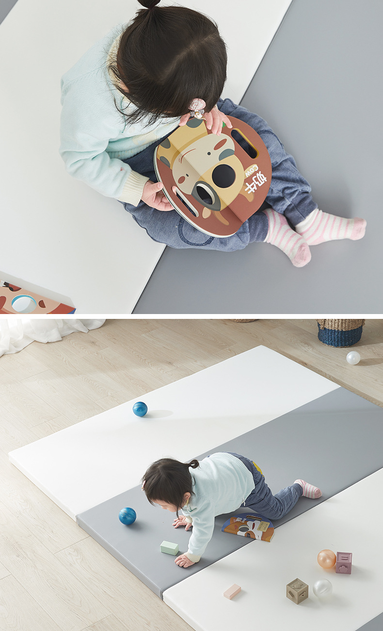 曼龙宝宝pu爬行垫加厚婴儿童爬爬垫客厅家用折叠拼接儿童游戏地垫