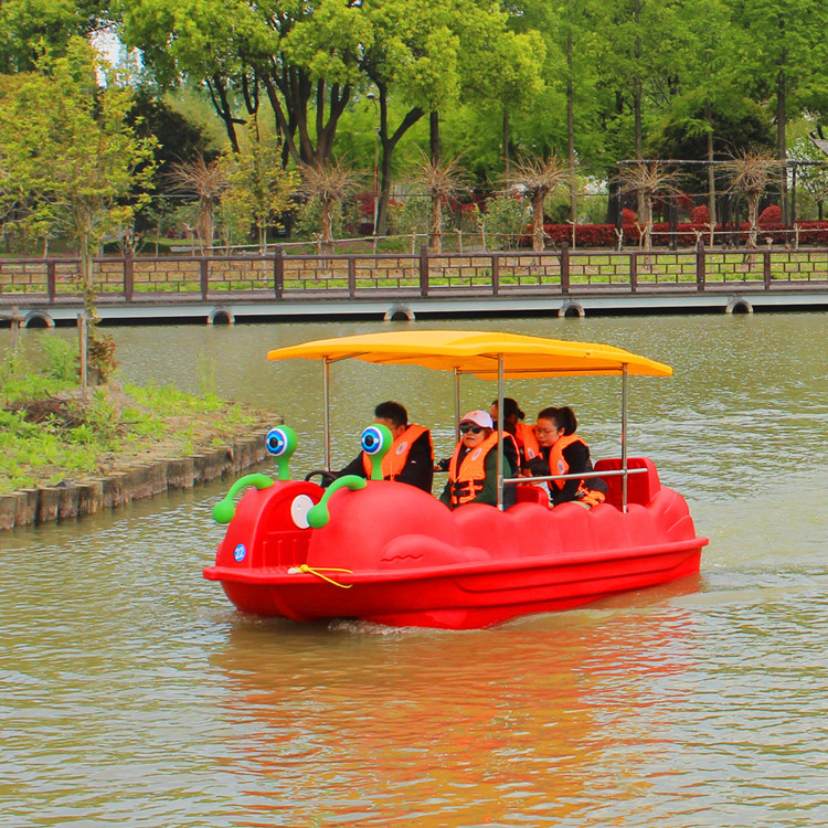 小龙虾四人电动船 耐用聚乙烯水上公园观光船ct-12