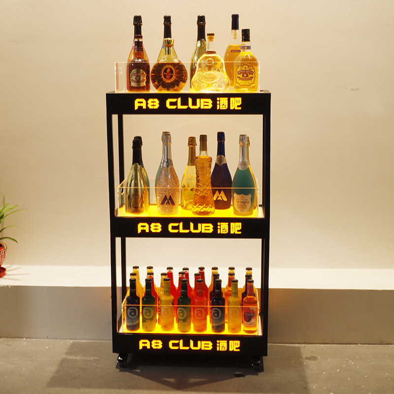 发光酒柜 酒吧ktv夜场展示架led洋酒柜红酒柜 香槟酒柜酒架工厂店
