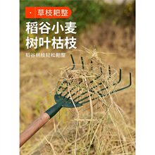 家用搂草筢子铁扒子钢耙子农具园林园艺工具菜园树叶耙草爬草耙子