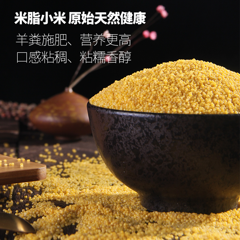 黄小米陕北米脂小黄米糯粘稠粥新米农家特产五谷杂粮粗粮500g