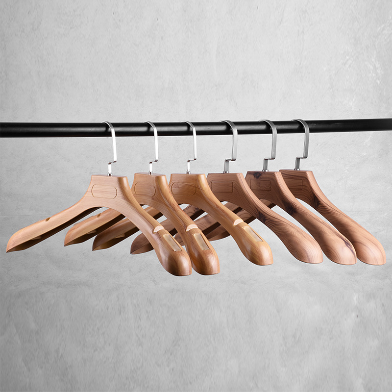 Litian Clothing Store Imitation Solid Wood Pattern Plastic Hanger Pants Rack Men and Women Non-Slip Wide Shoulder Suit Coat Clothes Hanger