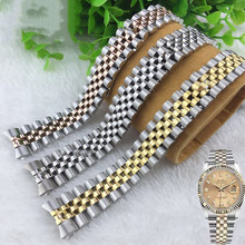 劳力力士手表配件五珠实心弧口钢带表带金属手表链13 17 20 21mm