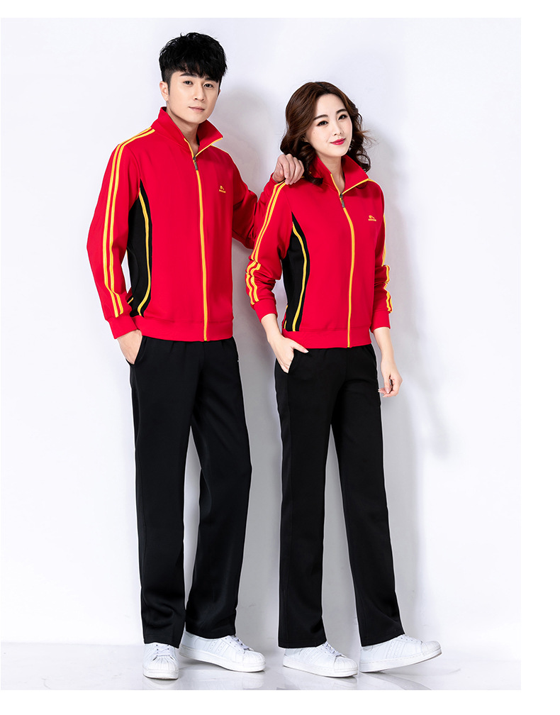 晋冠春秋南韩丝长袖运动服套装佳木斯广场舞男女大码团体演出服潮