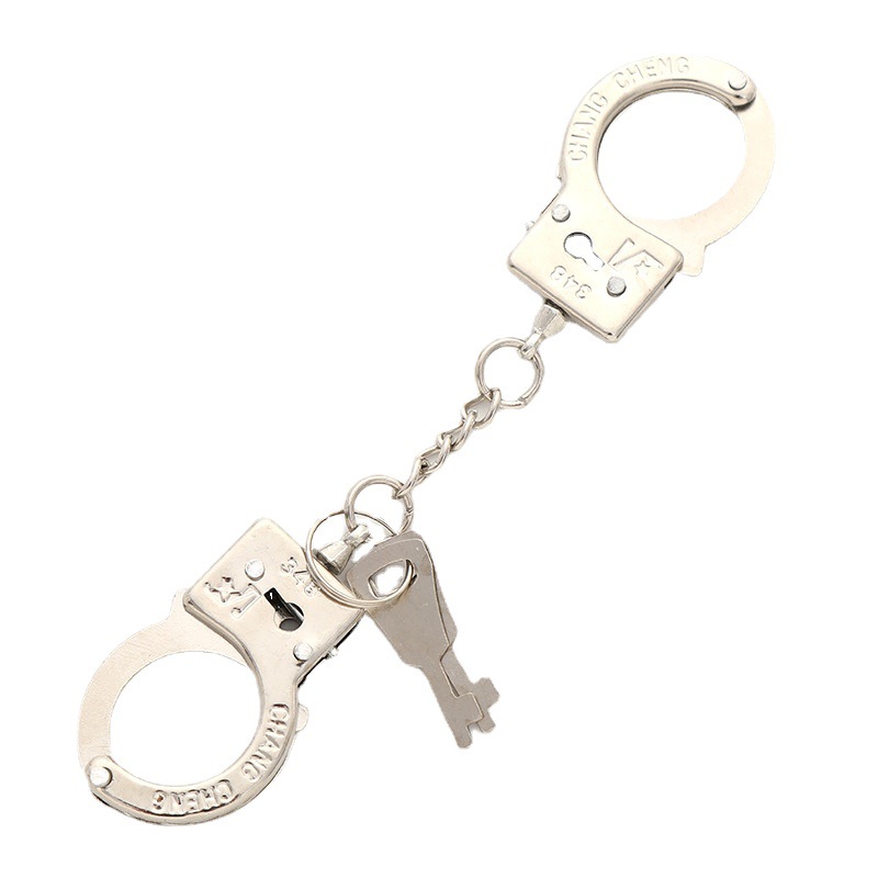 金属玩具手铐钥匙扣配件迷你小手铐礼品挂件耳环项链手链手铐挂饰