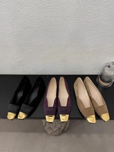 法式仙女拼色时尚一脚蹬芭蕾舞鞋气质方头浅口单鞋平底鞋舒适瓢鞋