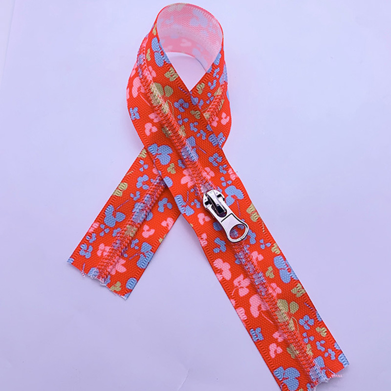 Fashion Digital Printing Zipper 7# Nylon Front Printing Zipper Spot Supply Sun-Protective Clothing Thermal Transfer Zipper