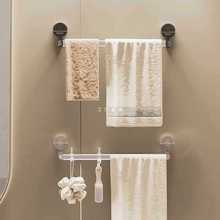 GD53家用毛巾架卫生间厕所免打孔单杆挂毛巾挂钩式真空吸盘壁挂式